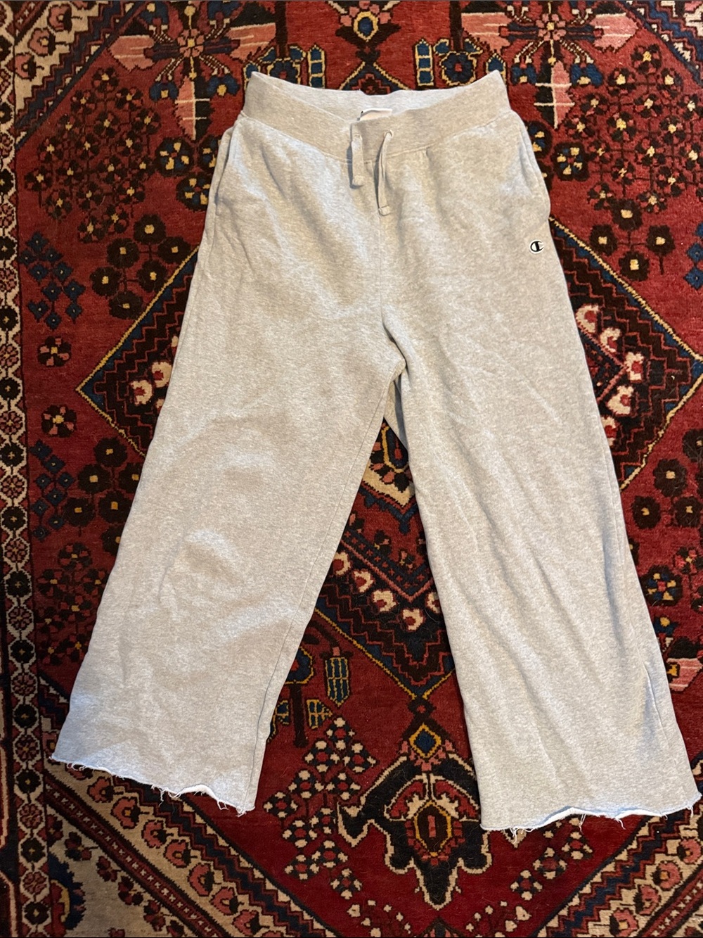 Champion Heather Gray Wide-Leg Drawstring Sweatpants